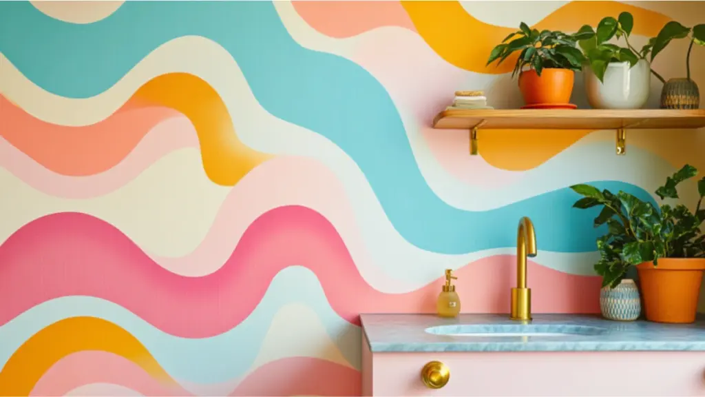 How to DIY a Funky Bathroom Feature Wall