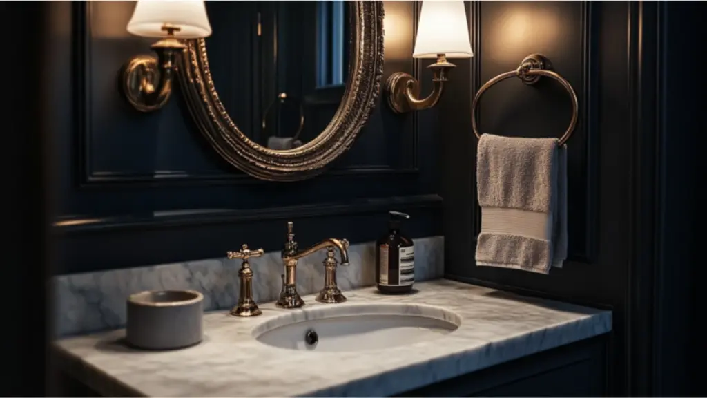Transform Your Small Moody Bathroom with Luxe Accents for a Stylish Refresh