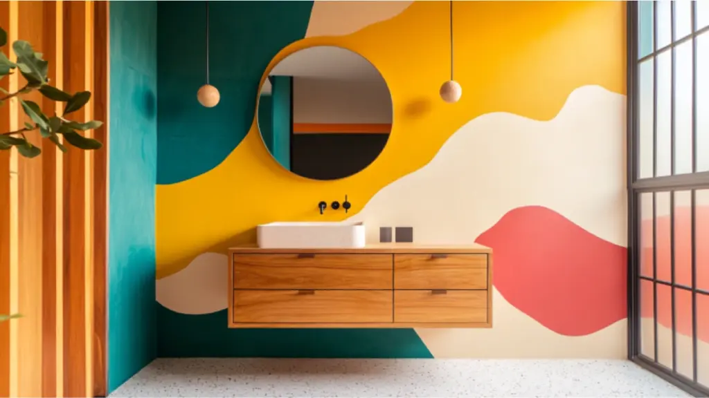 How to DIY a Funky Bathroom Feature Wall