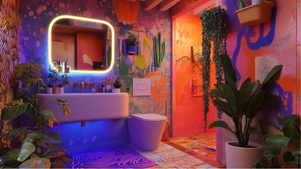 How to DIY a Funky Bathroom Feature Wall