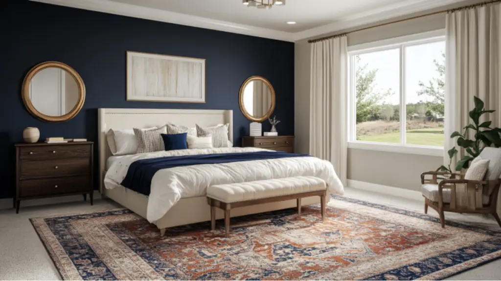 Elegant Navy Blue and Cream Bedroom Inspiration for a Timeless Look