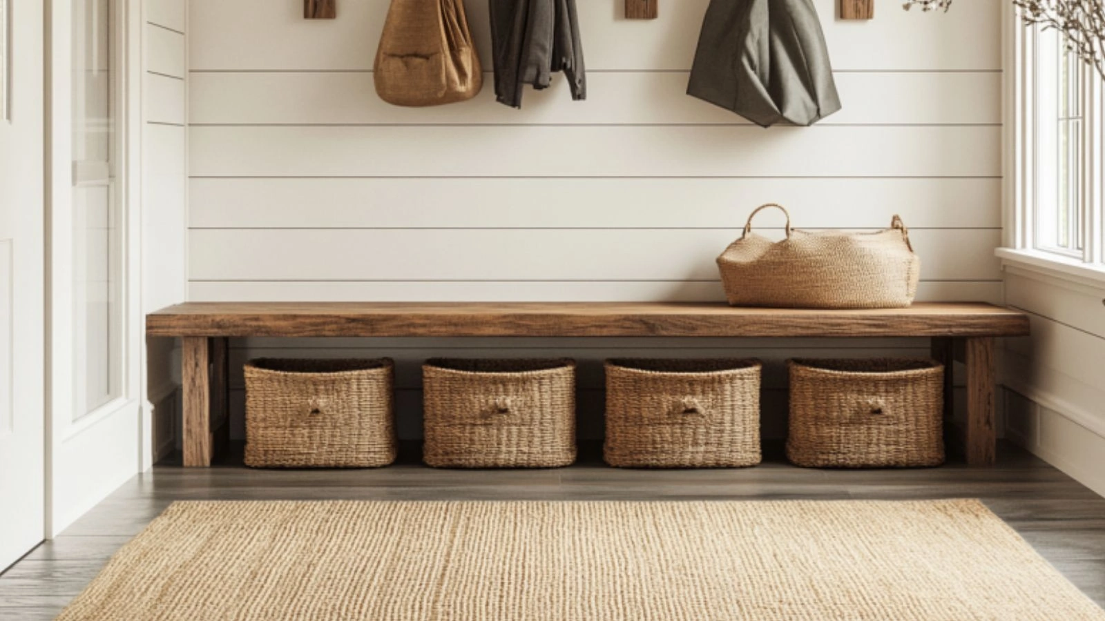 Chic Apartment Entryway Ideas with Statement Rugs