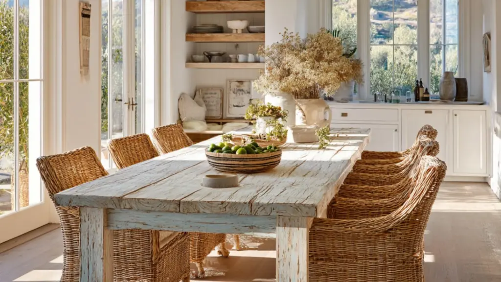Kitchen Table Makeover Ideas with Distressed Finish