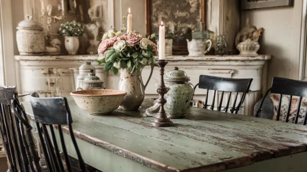 Kitchen Table Makeover Ideas with Distressed Finish