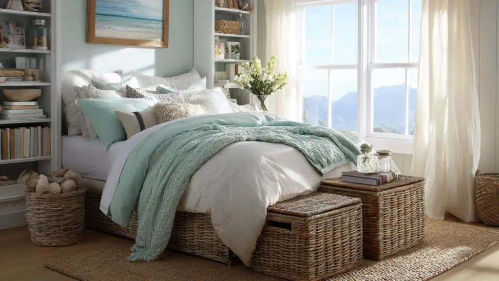 Smart Storage Solutions for Your Coastal Bedroom Idea