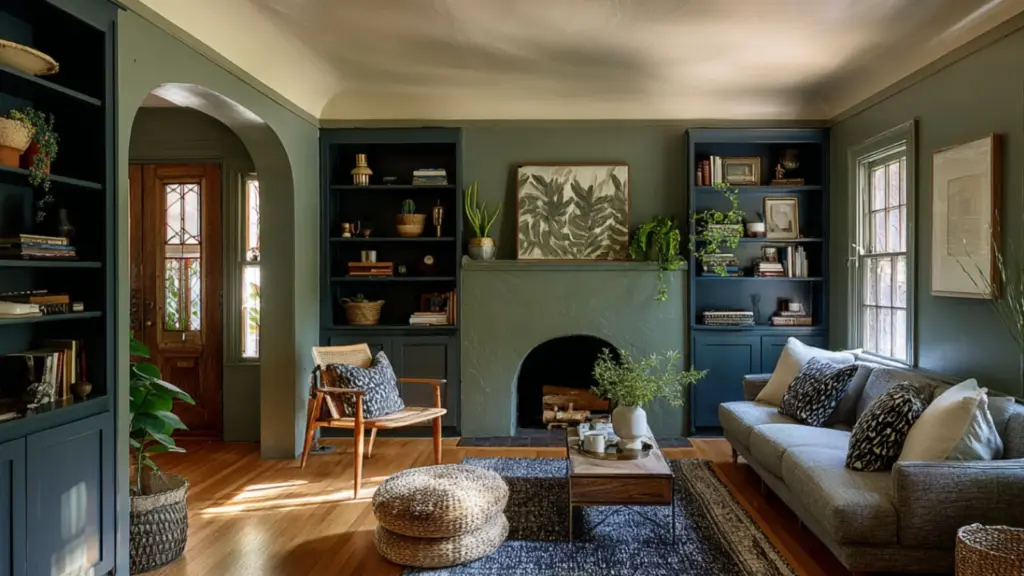 Navy and Sage Blue and Green Living Room Combinations for a Stylish and Serene Space