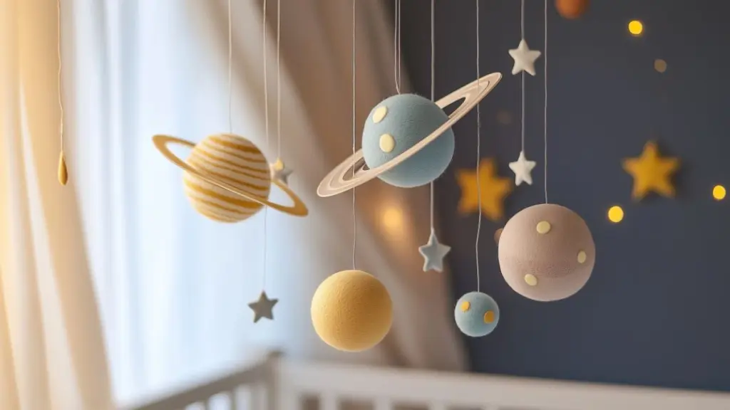 DIY Space Themed Nursery with Planet and Star Accents for a Cosmic Look