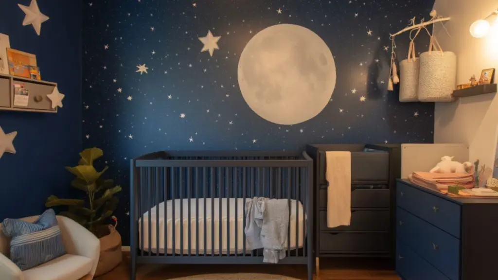 DIY Space Themed Nursery with Planet and Star Accents for a Cosmic Look