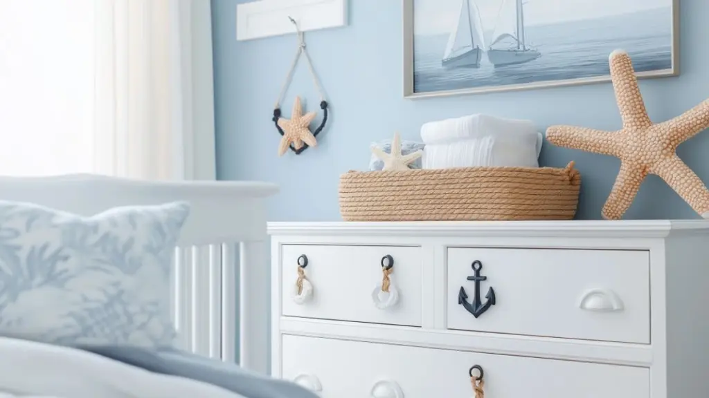 DIY Coastal Nursery Decor with Driftwood & Nautical Accents