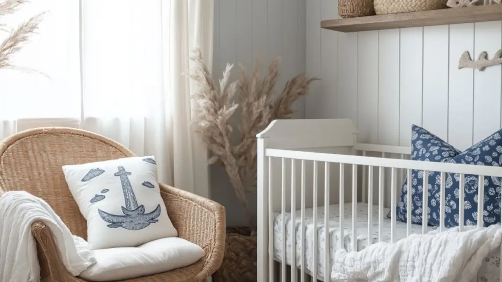 DIY Coastal Nursery Decor with Driftwood & Nautical Accents